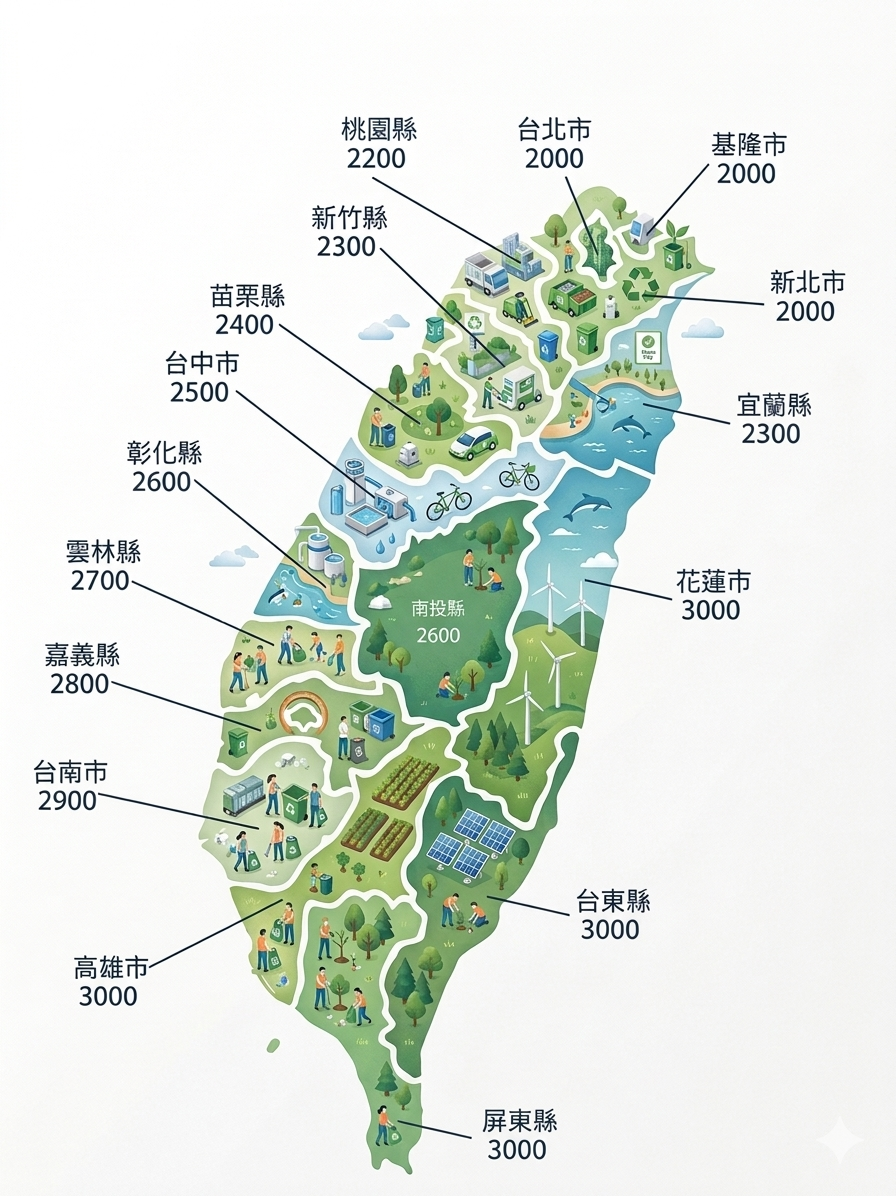 全台各區域甲醛檢測費用地圖